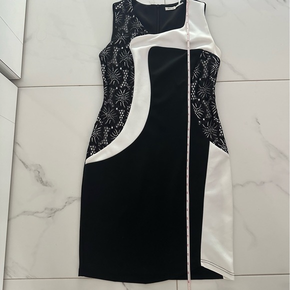 TEABERRY SLEEVELESS BLACK & WHITE DRESS  - 10 - Picture 8 of 12